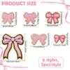 DICOSMETIC 12 Stück 6 Styles Rosa Schleifen Patches Chenille Aufbügelpatches