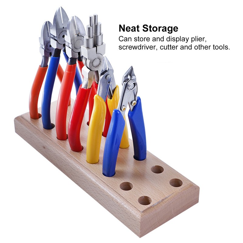 Plier Organizer Pine Wood Display Stand Base Wooden Cutter Holder