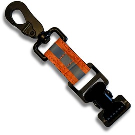 Firefighter Gloves Holder with Alligator Clips, 360° Buckle, Reflective Strap (Orange)