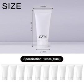 apvok 10 Pack Refillable Empty Squeeze Bottle Plastic Soft Tubes Small/mini Travel containers for Lotion toiletries Shampoo Creams Liquid TSA Approved Travel Accessories with Flip Cap (20ml)