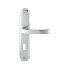 Hoppe Luxembourg Door Handle (Long Plate) Natural Aluminium for Indoor