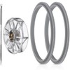 2 Pcs Rubber Ring Seal Gaskets with Top Base Gear