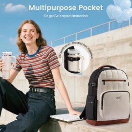 LOVEVOOK Women's Backpack, 17.3 Inch Laptop School Backpack Girls with Laptop Compartment, Waterproof Daypacks, Travel Backpack, Work Bag, Elegant School Bag, Teacher Bag for University, Office