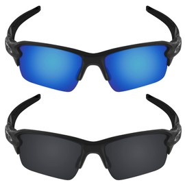 Galvanic Replacement Lenses for Oakley Flak 2.0 XL OO9188 Sunglasses - Ice + Black Polarized - Combo Pack