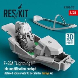 Reskit RSU48-0219 1/48 F-35A Lightning II Cockpit (Detailed Edition with 3D Decals) for Tamiya kit (3D Printing)