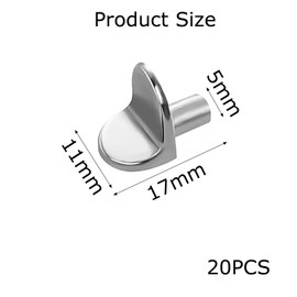 20 Pcs Shelf Support Pegs,L Shape Metal Shelf Pegs,Shelf Support Bracket Pegs Cupboard Shelf Pegs,Nickel Plated Shelf Bracket Pegs Pins for Kitchen Cabinet Bookcase Closet Wardrobe(Silver,5mm)