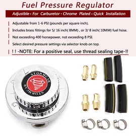 RJSPHH Fuel Pressure Regulator Kit Carburetor Carb Fuel Pump FPR, Adjustable Gunmetal Fuel Pressure Regulator Universal for Carburetor Engine