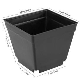 ZEONHAK 80 PCS 4 Inch Square Nursery pots, Plastic Seedling Seeds propogation Growing Pots with Trays, Post Plastic Thick Seed Start Germination for Seedling Flower, Plants, Succulents