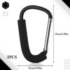 Demarsen Pack of 2 Pram Carabiners, Black Mummy Clip, Large,