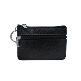 WisePoint Zipper Credit Card holder, Leather Credit Card Wallet for Women and Girls, Portable Coin Wallet Coin Purse for Shopping, Work, Travel, Dating (black)