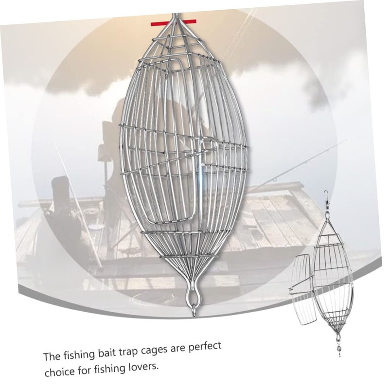 Totority Stainless Steel Olive Shape Fishing Bait Cage Durable Lure