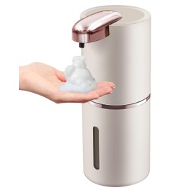 Varluckiner Automatic Foaming Soap Dispenser, Wall Mount Touchless 4 Gear Adjustable Electric Soap Dispenser,USB Rechargeable with Infrared Motion Sensor (Pink, 12.8oz)