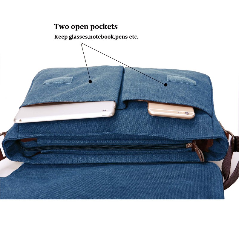 Bolsa de mensajero de lona clásico para hombres y mujeres,