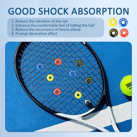 PKRFCJ 16pcs Rubber Tire Shape Vibration Dampener, Tennis Racket Dampener, Helps You Control The Racket Well and Enhances The Comfort of Hitting The Ball, Suitable for Tennis and Squash Players