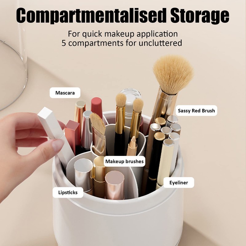 GNCLOUD Makeup Brush Holder With Lid, Makeup Organiser, Makeup Organiser