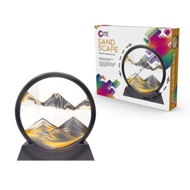 Funtime Gifts Mind Fuel Sandscape Moving Sand Art Round Glass 3D Ornament Flowing Sand Pattern Gift for Thanksgiving, Christmas and Birthday Multi 18cm 10620