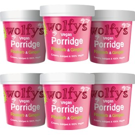 Wolfys Vegan Porridge, Rhubarb & Ginger, 84g (Packof 6)