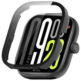 AiMaoo Redmi Watch 5 Compatible Case, Tempered Glass Film 2.07 Inch Protective Cover Hard Poly PC Material Integrated Shockproof Anti-Scratch Anti-Tarnish Full Cover Full Protection for Smartwatch