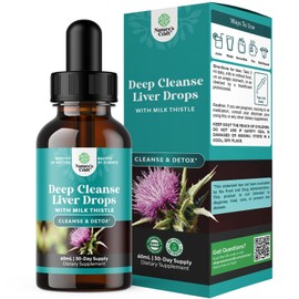 Deep Liver Cleanse, Detox & Repair with Milk Thistle Liquid Drops - Liver Detox Liquid Artichoke Extract with Dandelion Leaf, Ginger & Turmeric Curcumin for Immunity & Daily Cleanse -60 ml Bottle