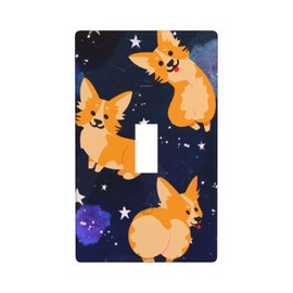 Cute Dog Light Switch Cover Decorative Single Toggle Wall Plate Cover 1 Gang 4.5" X 2.76" Switch Plate Cover For Bedroom Kids Room Home Decor