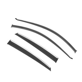 IKON MOTORSPORTS Tape on Window Visors W/Chrome Trim Compatible with 2018-2025 Honda Accord, PMMA Polymethyl Methacrylate Smoke/Tinted Rain Guards, Side Window Wind Deflectors 4PCS
