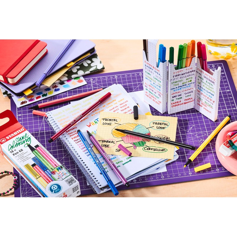 STABILO STABILO - Premium-Filzstift - Pen 68-18er Zick-Zack-Tischset - 18