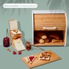 HOMEFULLY Bamboo Double Layer Bread Box for Kitchen Countertop, Roll