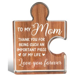 Gifts for Mom from Daughter Son, Birthday Thanksgiving Christmas Mothers Day Gifts for Best Mom, Acrylic Puzzle Piece Gift Desk Decor