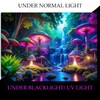 Miytal Blacklight Fantasy Mushroom Waterfall Tapestry – UV Reactive Neon