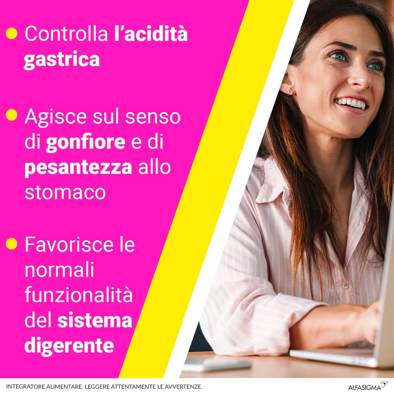 BIOCHETASI Acidità, Integratore Alimentare per Aiuto contro Pesantezza, Gonfiore e