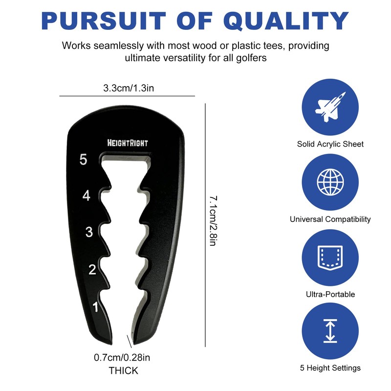 Risipu Golf Tee Height Tool – Portable Golf Tee Tool