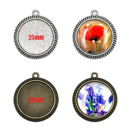 Seasonsky 50PCS Pendant Trays Kit, 10PCS Round, 10PCS Moon and Stars Design, 10PCS Owl Pendant Trays, Pendant Buckle, Jewelry Chains and Accessories for Key Ring, DIY Craft