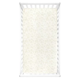 Lush Decor Garden of Flowers Soft & Plush Fitted Crib Sheet, 52"x 28", Neutral