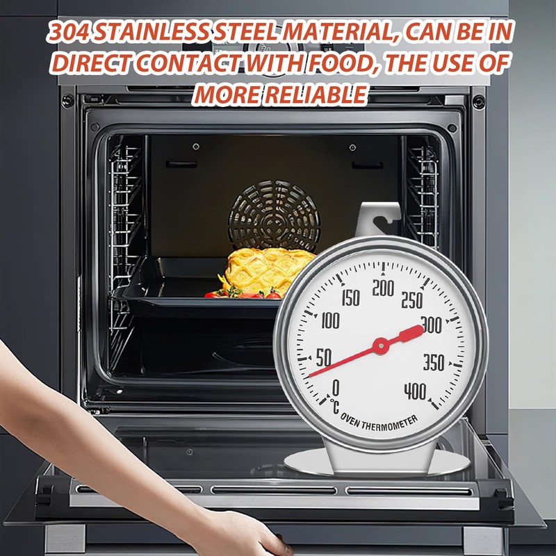 Dial Oven Thermometer, 0-400°C Stainless Steel Thermometer Kitchen Cooking Thermometer