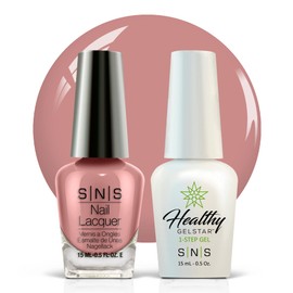 SNS Nail UV Gel and Nail Polish Lacquer Combo, Satin & Lace - Fantasy Cosplay (Natural/Nudes) - Long-Lasting Nail Color, Gel & Lacquer Duo Lasts 14 Days - UV Lamp Required - 0.5 Fl Oz