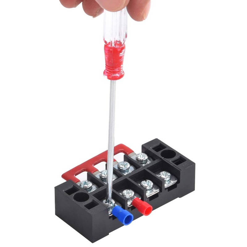 73Pcs(6Sets) Terminal Block Set, 6Pcs 4 Positions 600V 25A Dual