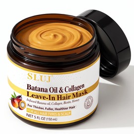 SLUJ Batana Oil for Hair Growth - Dr Sebi 100% Raw & Organic Batana Oil with Rosemary, Biotin, Collagen & Vitamin E, Cold-Pressed Hair Mask for Women & Men, Prevents Loss Enhances Hair Thickness