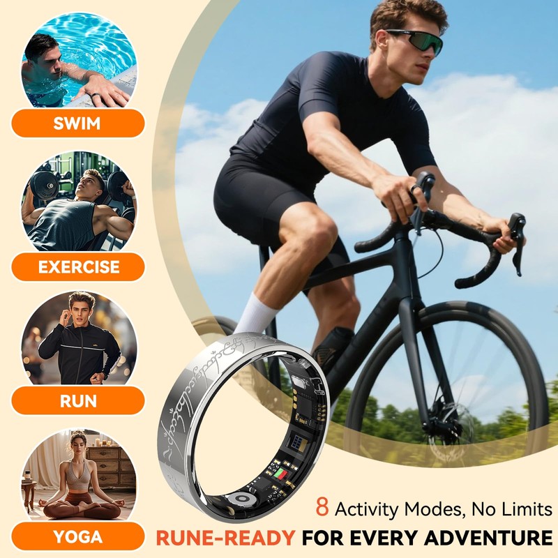 Ultra Smart Ring for Women Men,Health Fitness Tracker with Sleep/Blood