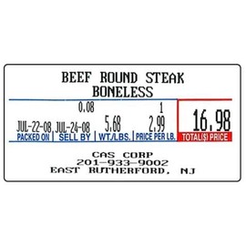 VisionTechShop LST-8000 Printing Scale Label, 58 x 30 mm, Non-UPC, 12 Rolls Per Case