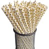 EVECILOO 200 PCS Foil Heart Drinking Paper Straws Foil Red