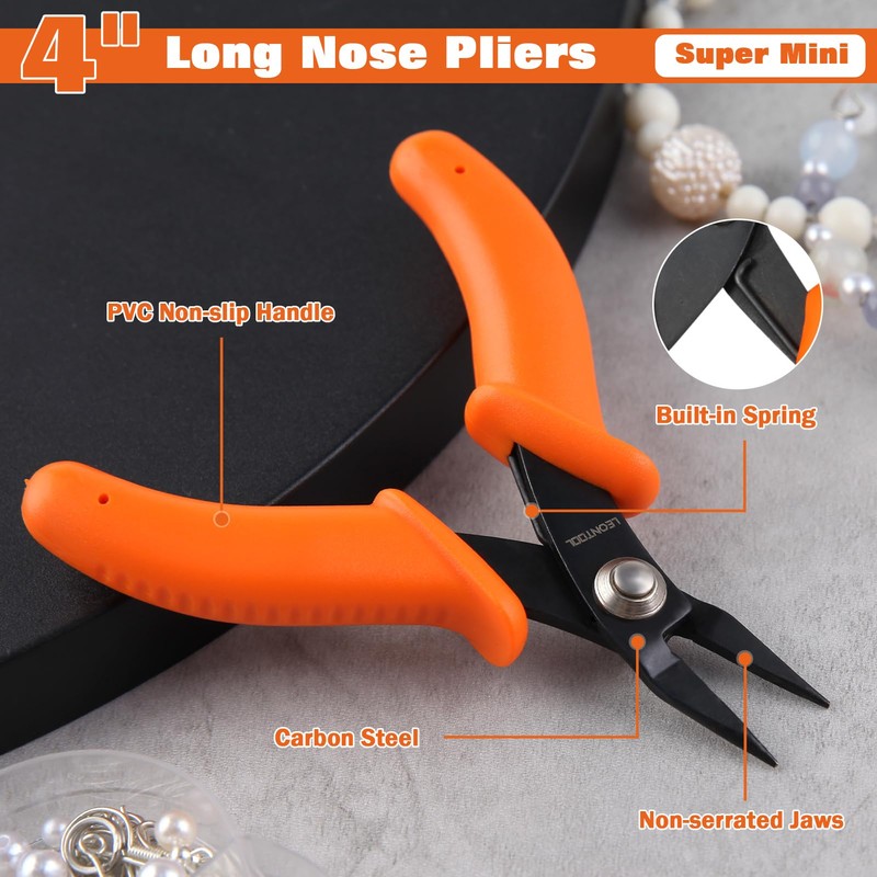 LEONTOOL Flat Pincers, No Knurled, Flat Pliers, Flat Pliers, Fine