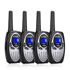 Retevis RT628 Walkie Talkies for Kids 4 Pack, Toys Gifts for 6-12 Year Old Boys Girls, 2 Way Radio with 22 Channels LCD Backlit, Birthday Gifts for Kids Family Outside Camping Hiking (Silvery)