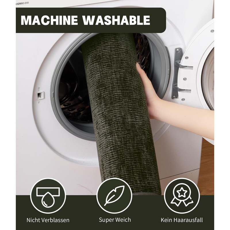 YIHOUSE Bathroom Rug Set 2 Piece, Memory Foam Green Bath