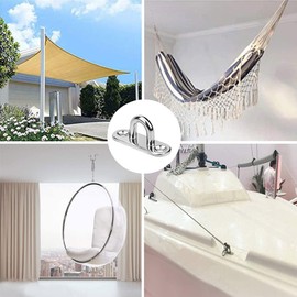 SAIJIAN Pack of 12 Eye Plate Stainless Steel M5 Eyelet Plate Bracket Cover Plate 304 Stainless Steel for Hanging Items Mounting Hooks Wall Mount Awning Mounting Boat Accessories