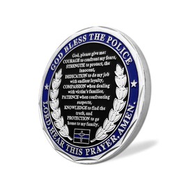 Saint Michael Law Enforcement Challenge Coin God Bless The Police Prayer