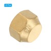 PATIKIL 1/2" Brass Flare Cap, 3/4-16UNF Female Thread 6Pcs SAE