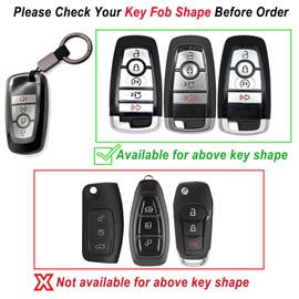 LAGIPA For Ford Key Fob Cover Case Keychain Holder Protector Compatible with 2017-2024 Bronco Escape Mustang Explorer F150 F250 F350 Fusion Edge, Premium Clear TPU, Thin, Durable (Transparent Black)