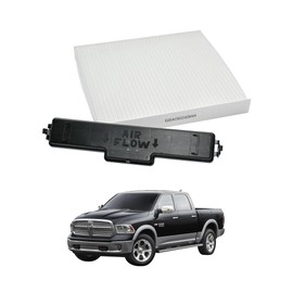 RYSPLORE Upgraded Cabin Air Filter & Filter Access Door for Dodge Ram 1500 2500 3500 4500 5500 Cabin Air Filter Kit Avenger Caliber Journey Compass Patriot Chrysler 200 OE# 68406048AA, 68318365AA