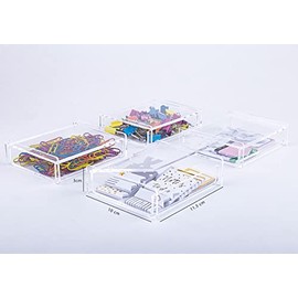 Set de 4 Cajas organizadora de papelería, tarjetas, oficina, joyería, piezas pequeñas para una mayor organización en casa u oficina almacenamiento tra
