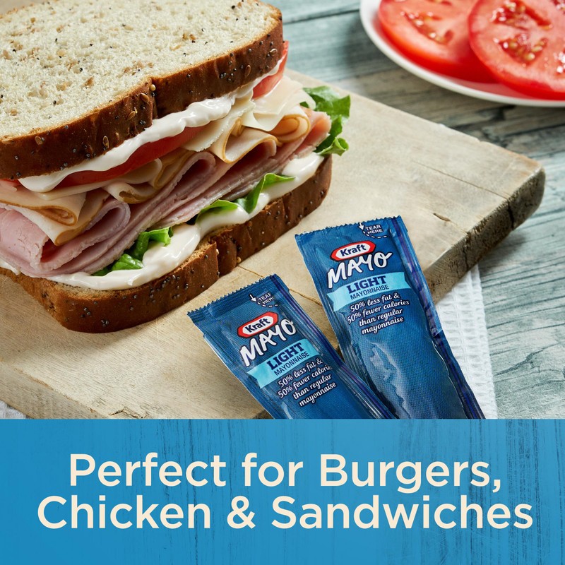 Kraft Mayo Light Mayonnaise Single Serve Packet (0.44 oz Packets,